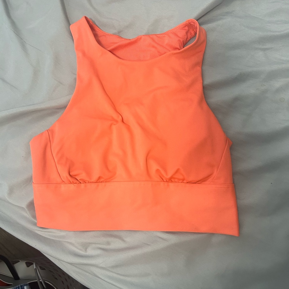 Vibrant Orange Sleeveless Crop Top